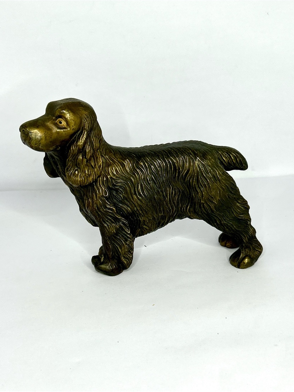 🐾 Vintage Solid Brass Cocker Spaniel Sculptural Figurine — Marked K.B. & Co 🐾
